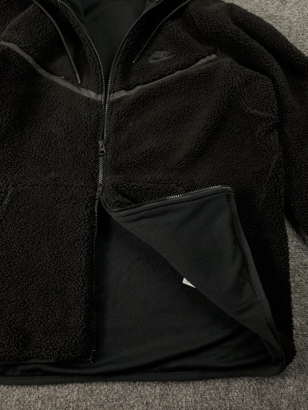 Nike Sportswear NSW Tech Fleece Sherpa Jacket Large Full Zip Hooded CJ4535-010 - Picture 10 of 13